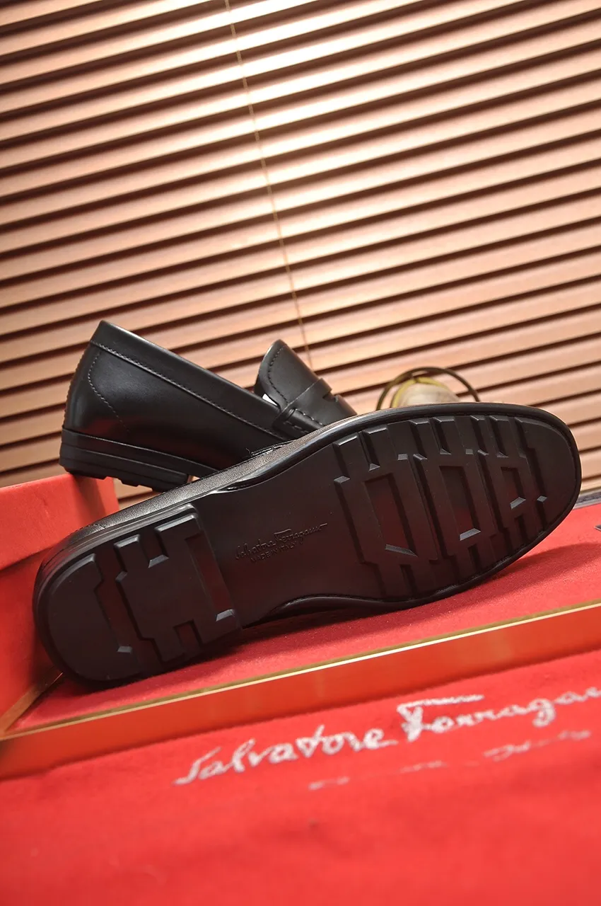 Men's shoes 💰500💶[Ferragamo/Ferragamo] The latest model in the counter. Original imported open-sided high-quality cowhide hand-woven + imported 🐂 cowhide + original luxury metal buckle + original combination outsole. Comparison without pressure 38--44🎉